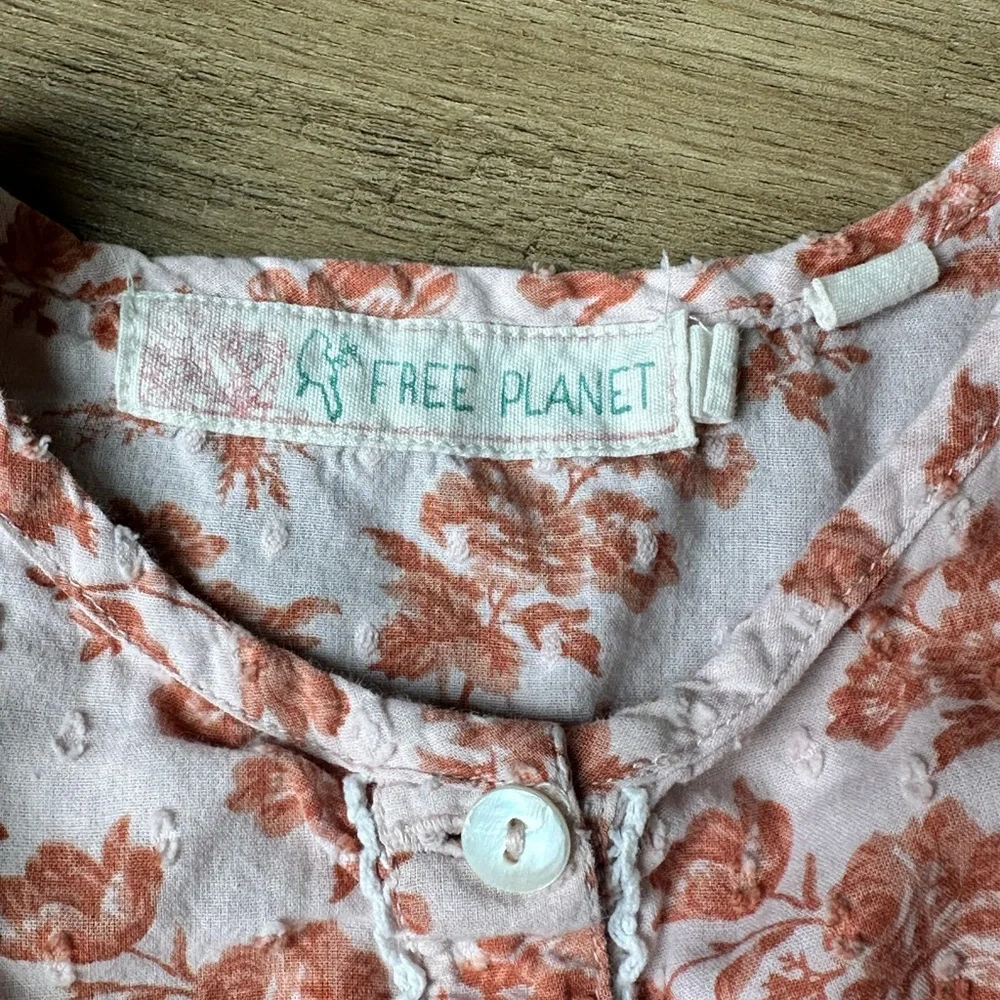 FREE PLANET Floral Button-Up Dress SIZE 6X - Picture 9 of 12